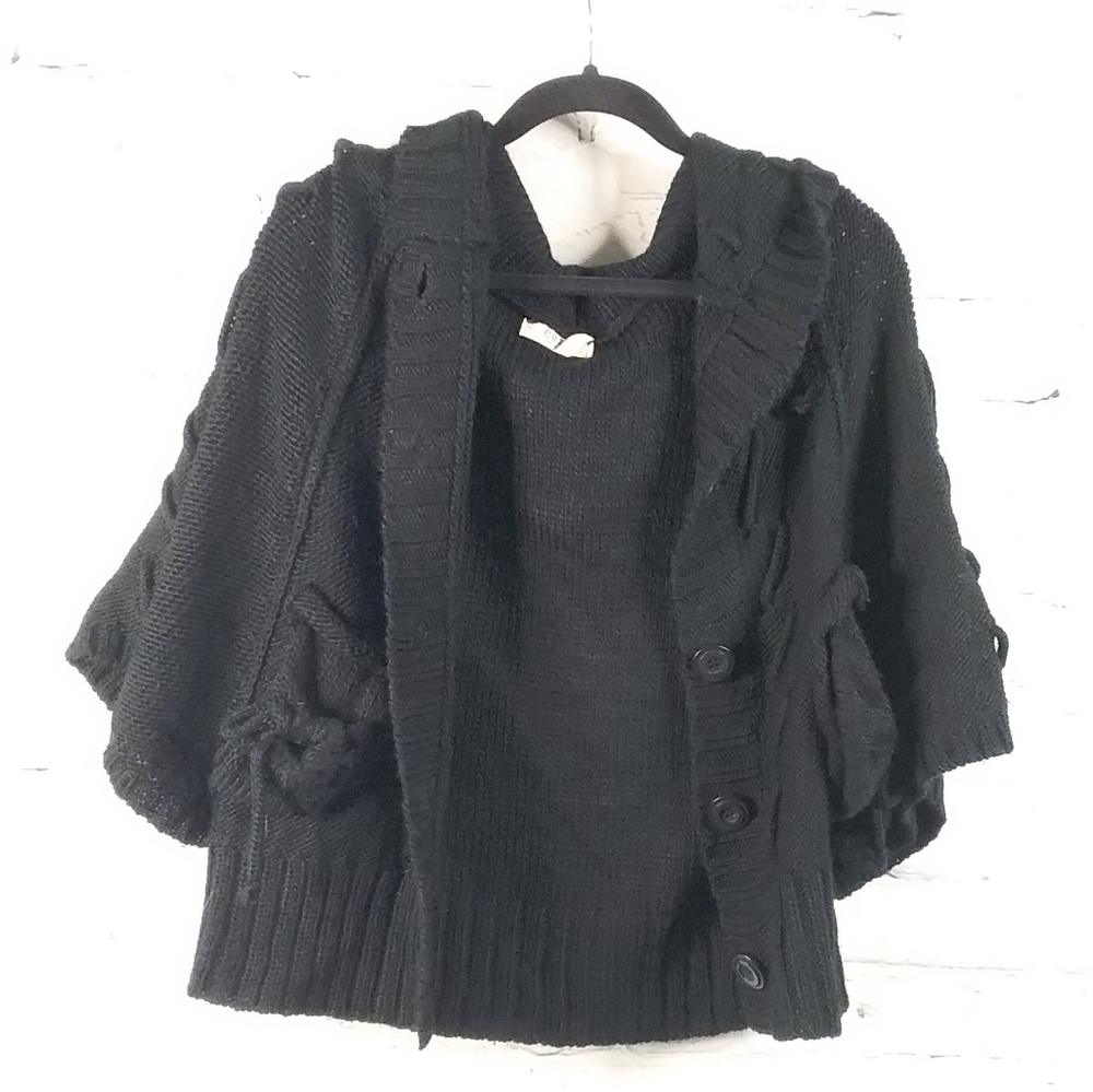 💜 Comfy Casual | Knit 5 button Sweater | Black